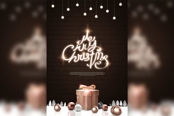 [付费阅读演示]圣诞礼品促销活动/节日问候海报传单设计模板