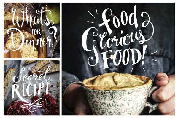 食品摄影装饰字体元素集合-Vol.1  Food Photography Overlays – Set 1