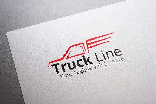 精简卡车线条Logo模板 Truck Line Logo